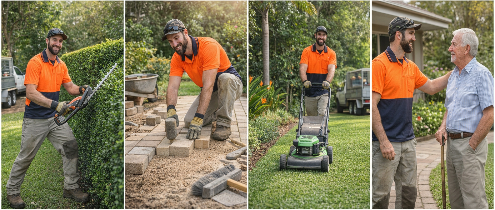 A trusted worker providing gardening services to Home Care Package recipient.