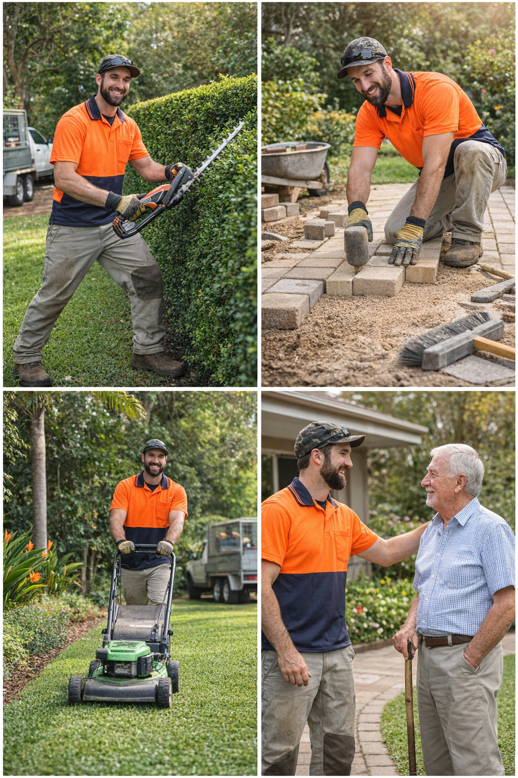 A trusted worker providing gardening services to Home Care Package recipient.